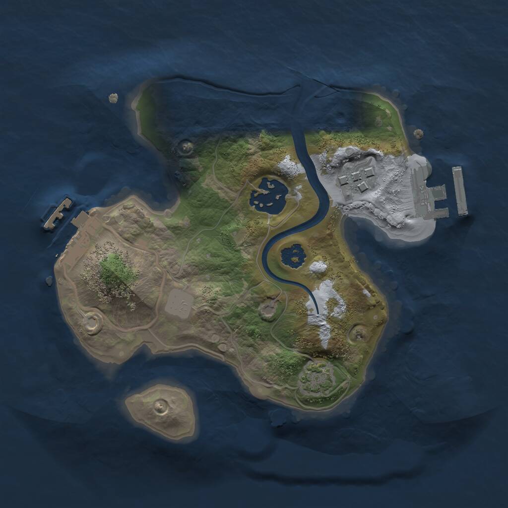 Rust Map: Procedural Map, Size: 2100, Seed: 39277825, 6 Monuments