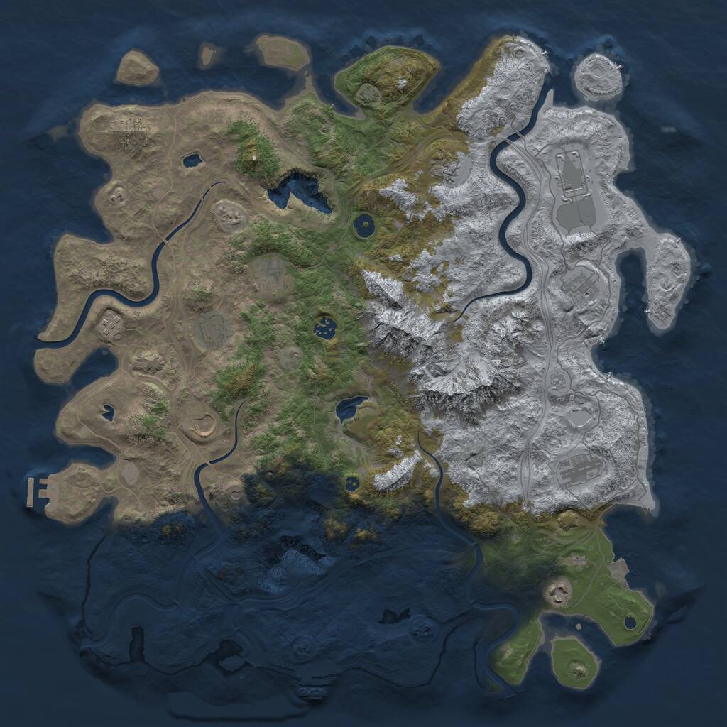 Rust Map: Procedural Map, Size: 5000, Seed: 20220119, 16 Monuments