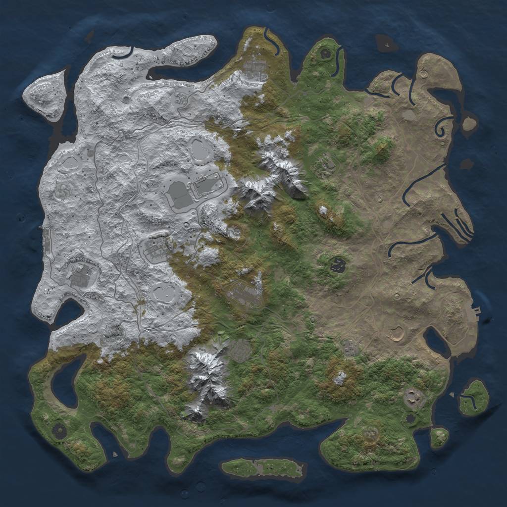 Rust Map: Procedural Map, Size: 5000, Seed: 971313448, 20 Monuments