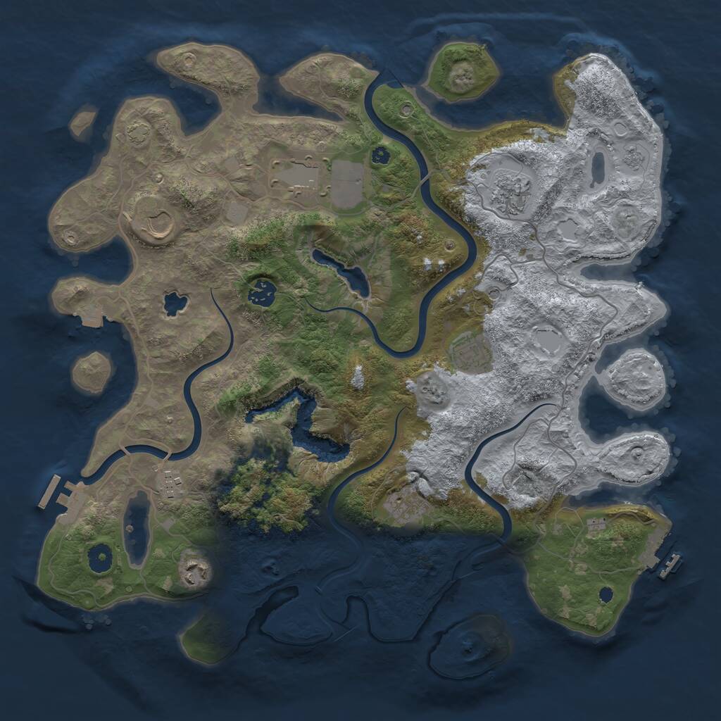 Rust Map: Procedural Map, Size: 4000, Seed: 380596385, 14 Monuments