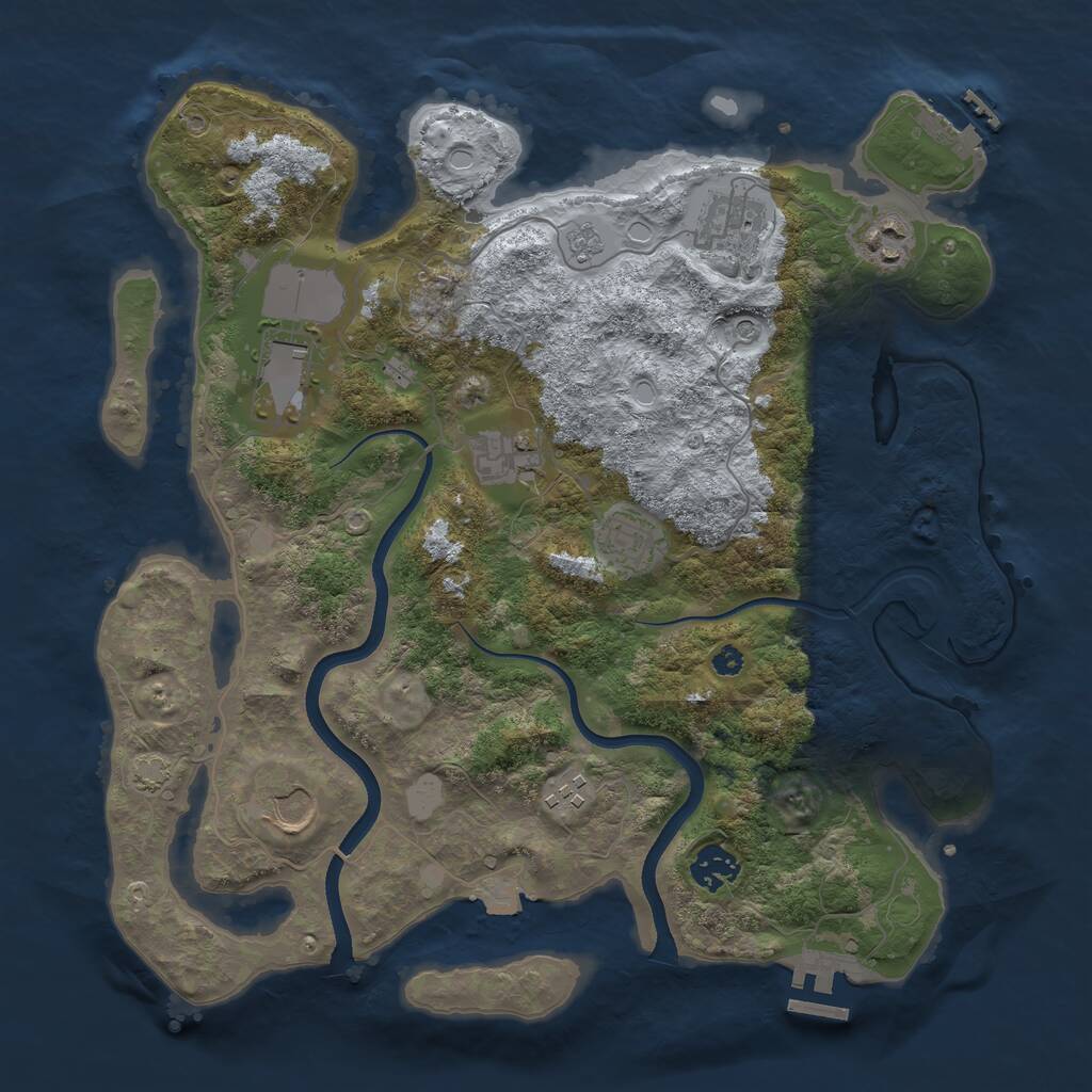 Rust Map: Procedural Map, Size: 3600, Seed: 611207628, 14 Monuments