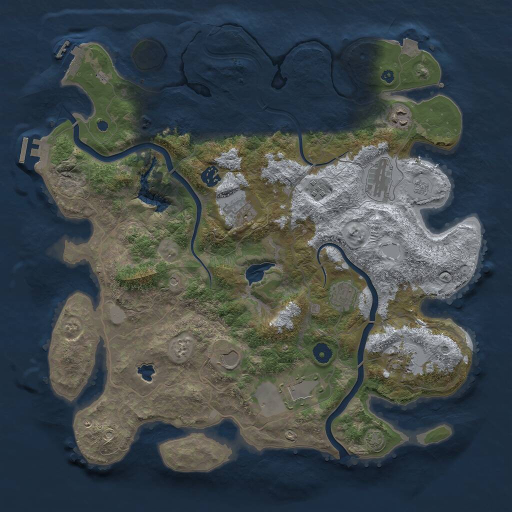 Rust Map: Procedural Map, Size: 4000, Seed: 513330, 15 Monuments