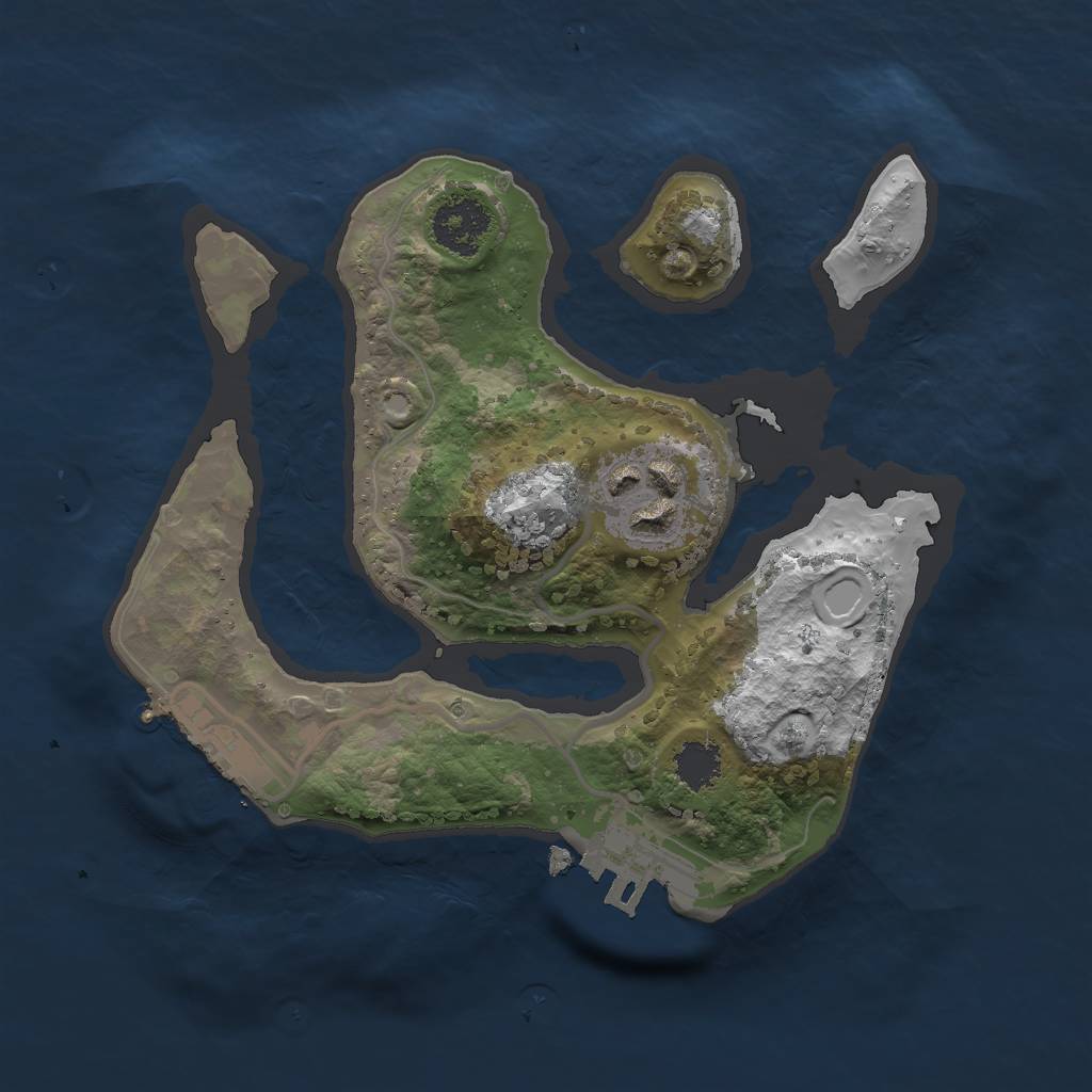 Rust Map: Procedural Map, Size: 2000, Seed: 542115072, 8 Monuments