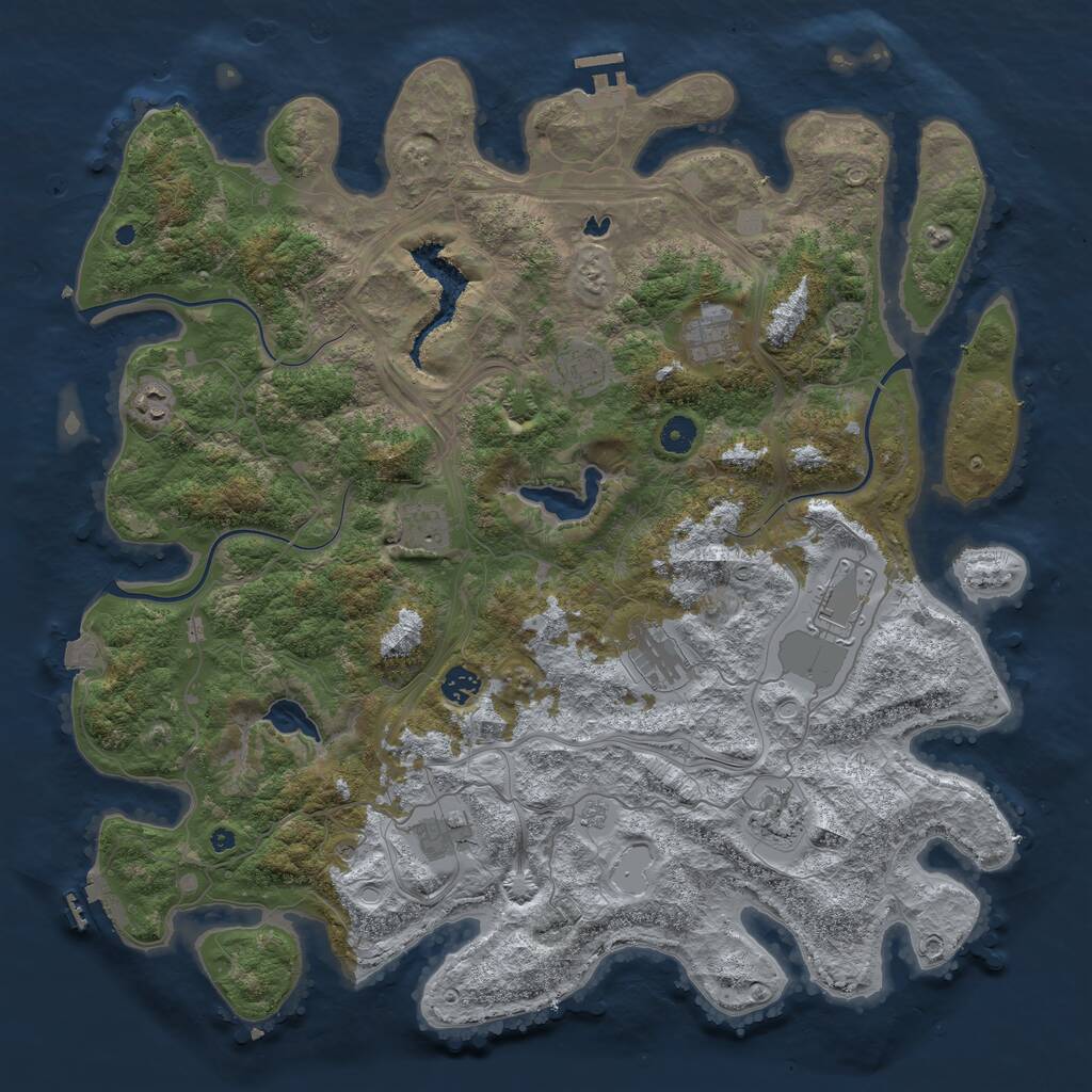 Rust Map: Procedural Map, Size: 4500, Seed: 1096177644, 15 Monuments