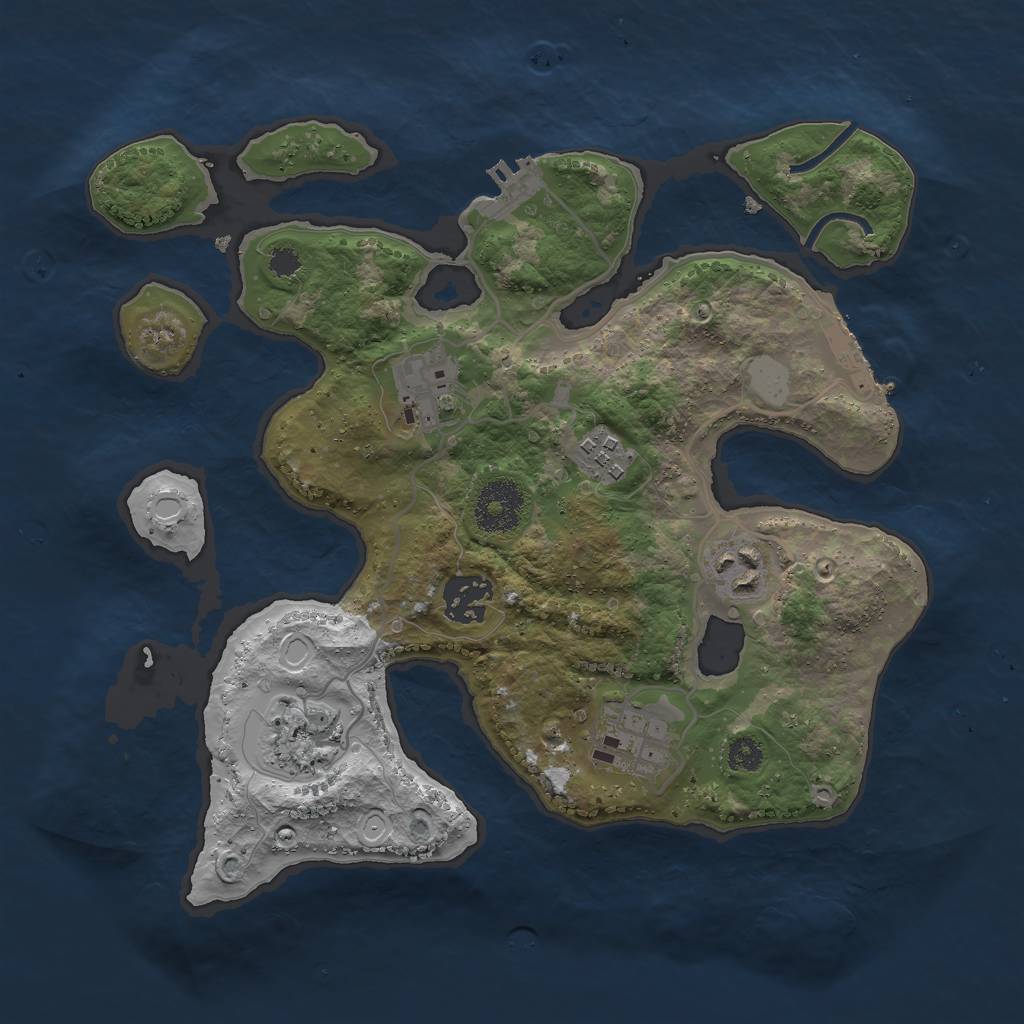 Rust Map: Procedural Map, Size: 3000, Seed: 214324, 13 Monuments