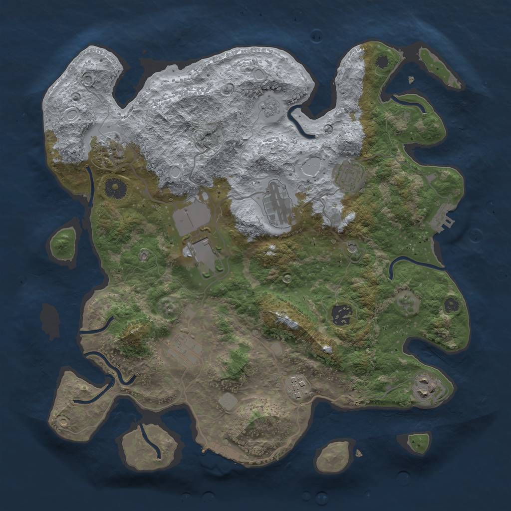 Rust Map: Procedural Map, Size: 3550, Seed: 111506, 17 Monuments