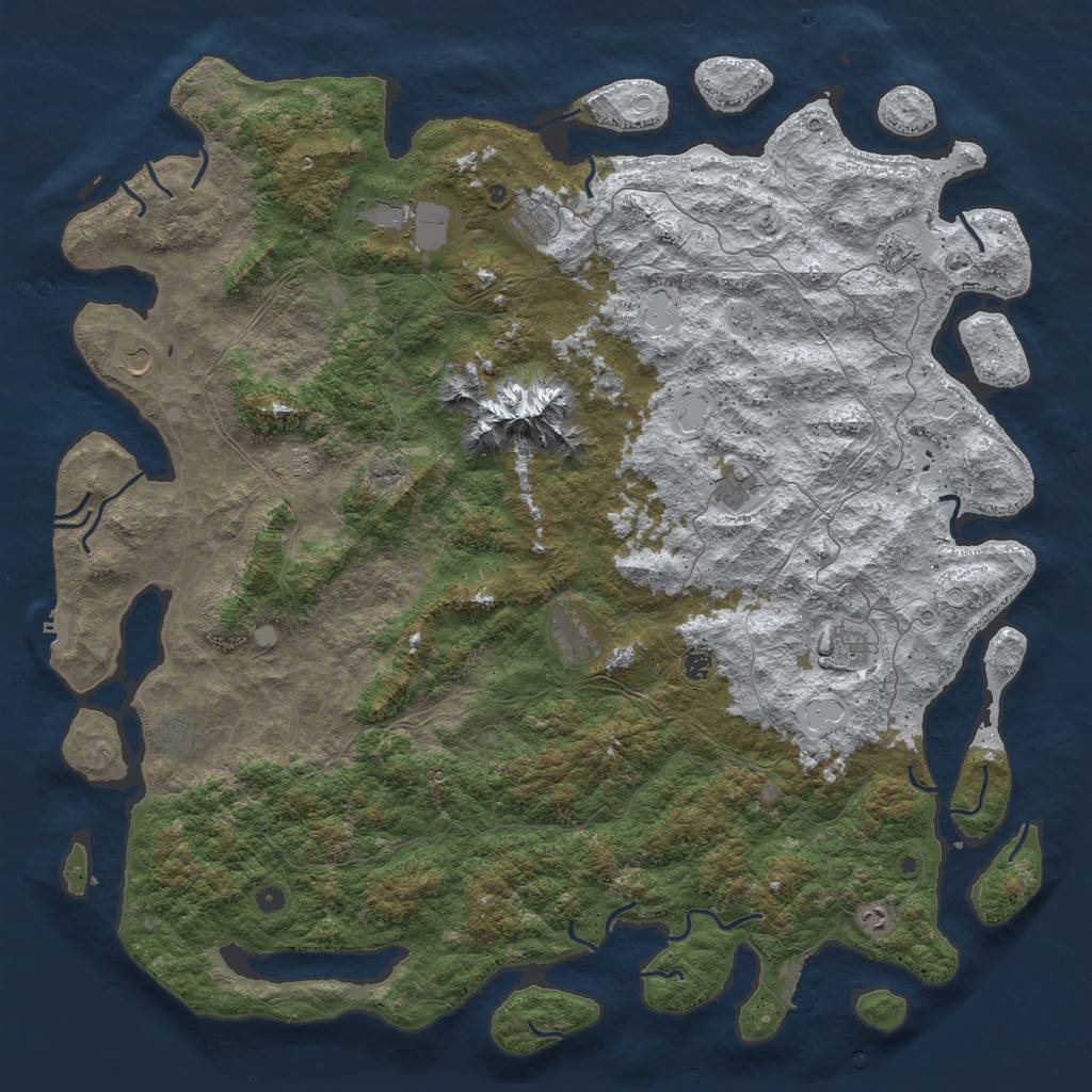Rust Map: Procedural Map, Size: 6000, Seed: 12885600, 20 Monuments