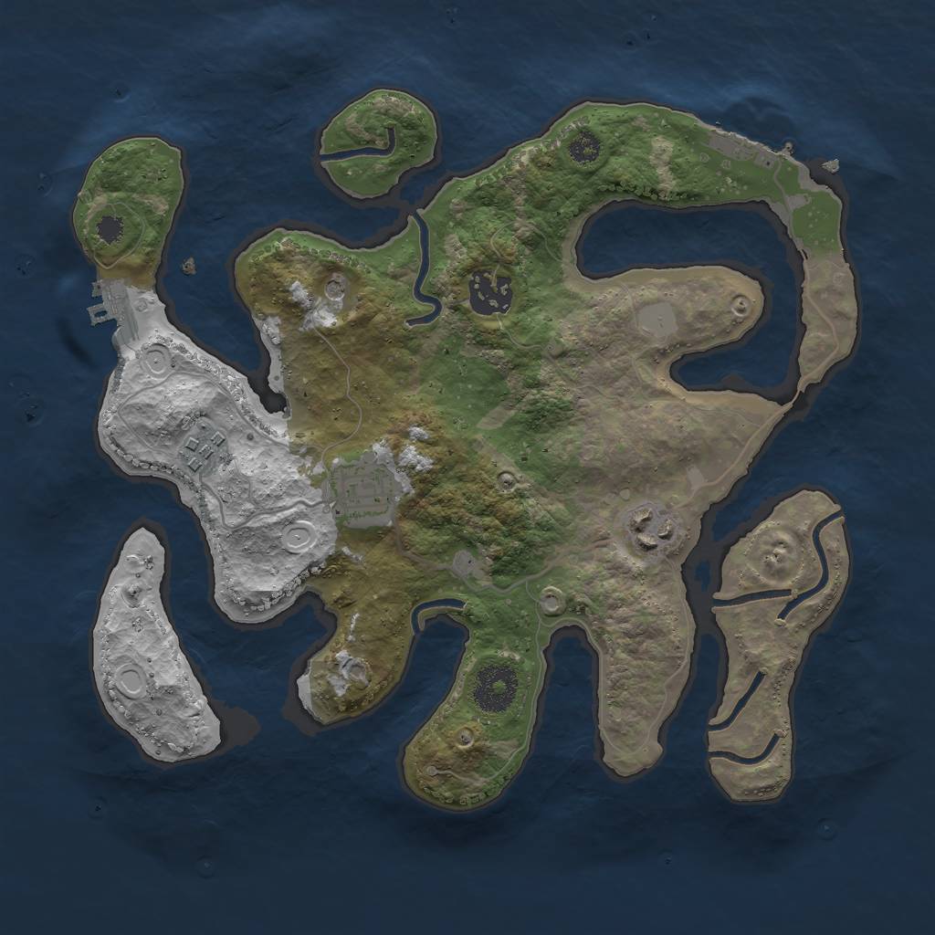 Rust Map: Procedural Map, Size: 3000, Seed: 84926974, 12 Monuments