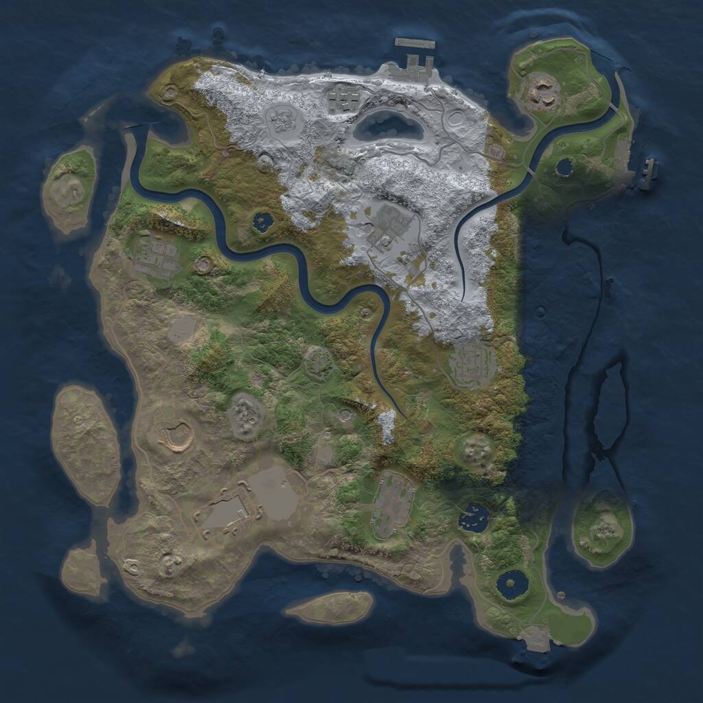 Rust Map: Procedural Map, Size: 3550, Seed: 892015, 15 Monuments