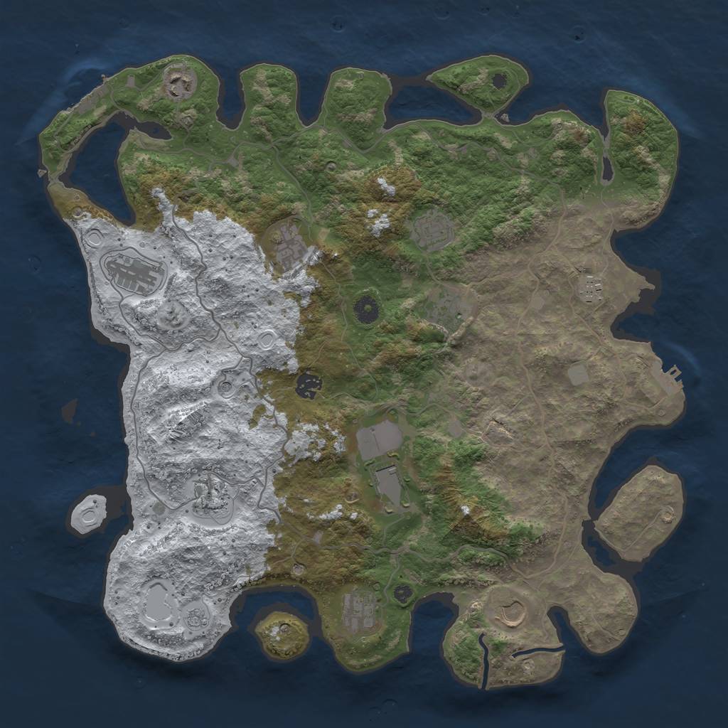 Rust Map: Procedural Map, Size: 4200, Seed: 100, 20 Monuments