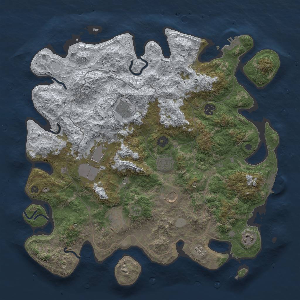 Rust Map: Procedural Map, Size: 4000, Seed: 462152, 17 Monuments