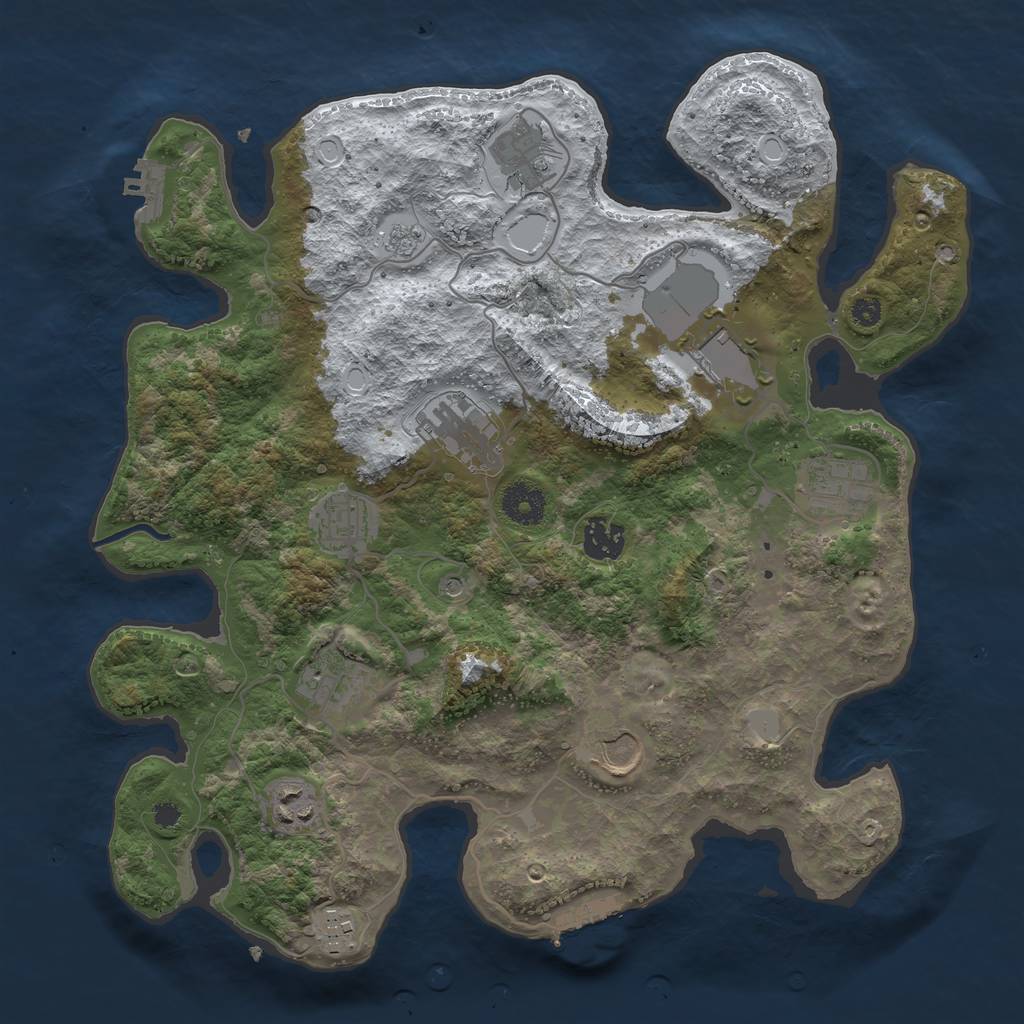 Rust Map: Procedural Map, Size: 3550, Seed: 740360, 19 Monuments