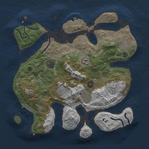 Thumbnail Rust Map: Procedural Map, Size: 3300, Seed: 50000, 15 Monuments