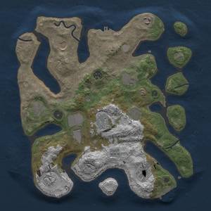 Thumbnail Rust Map: Procedural Map, Size: 3525, Seed: 1633154240, 19 Monuments