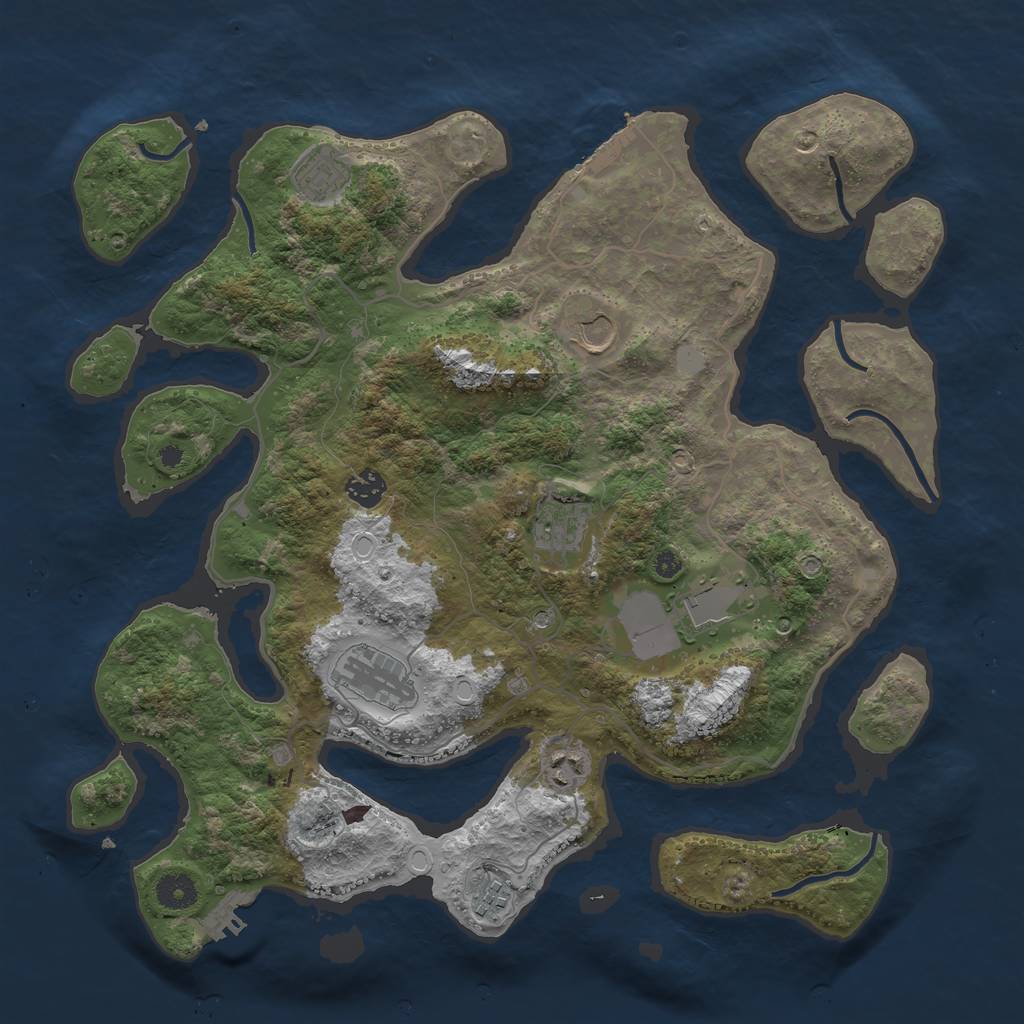 Rust Map: Procedural Map, Size: 4000, Seed: 132817, 16 Monuments