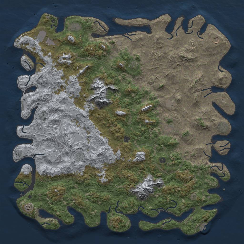 Rust Map: Procedural Map, Size: 6000, Seed: 842948950, 20 Monuments