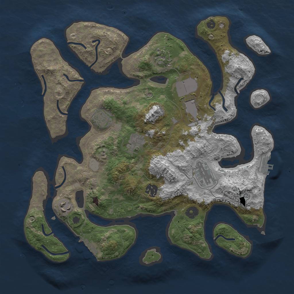 Rust Map: Procedural Map, Size: 3550, Seed: 402552, 15 Monuments