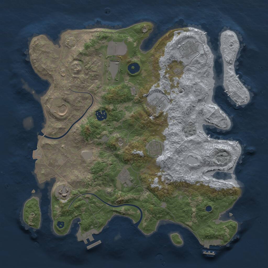 Rust Map: Procedural Map, Size: 3550, Seed: 524753, 15 Monuments