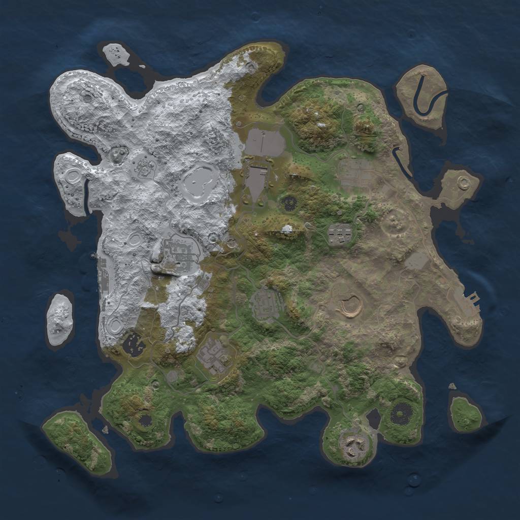 Rust Map: Procedural Map, Size: 3500, Seed: 900, 18 Monuments