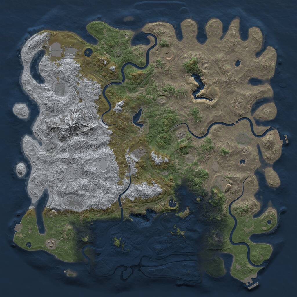 Rust Map: Procedural Map, Size: 5400, Seed: 1232873576, 17 Monuments