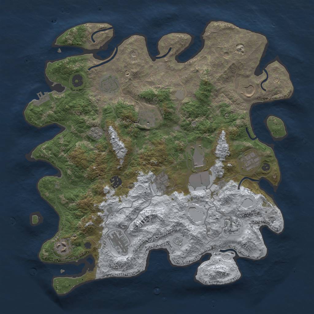 Rust Map: Procedural Map, Size: 3940, Seed: 1505137376, 19 Monuments