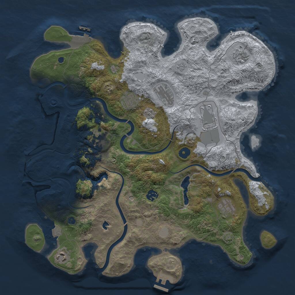 Rust Map: Procedural Map, Size: 4000, Seed: 72854227, 15 Monuments