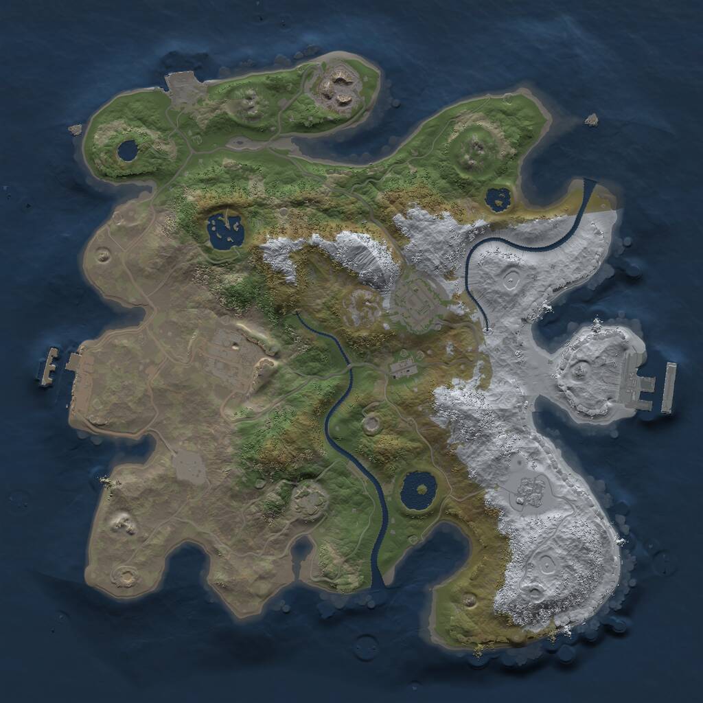 Rust Map: Procedural Map, Size: 2800, Seed: 1620677053, 9 Monuments
