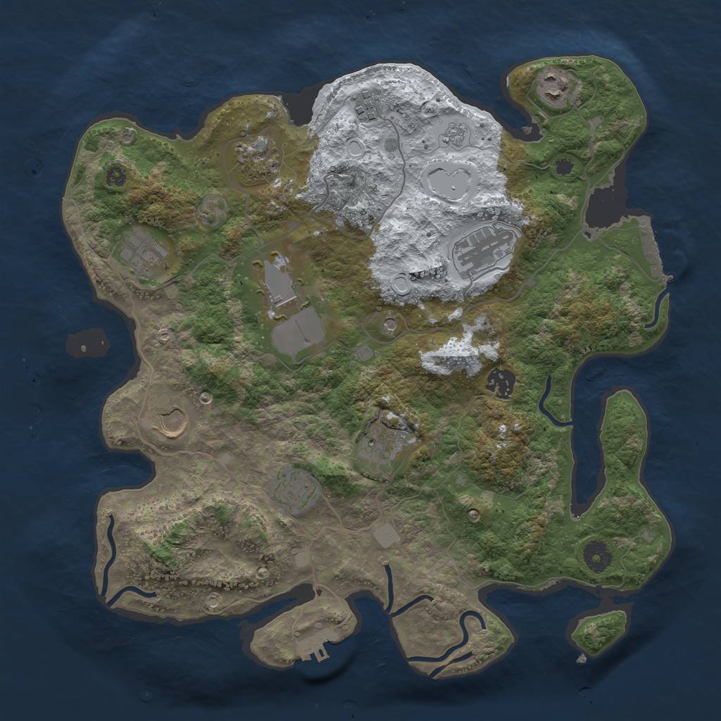 Rust Map: Procedural Map, Size: 3650, Seed: 6238, 19 Monuments