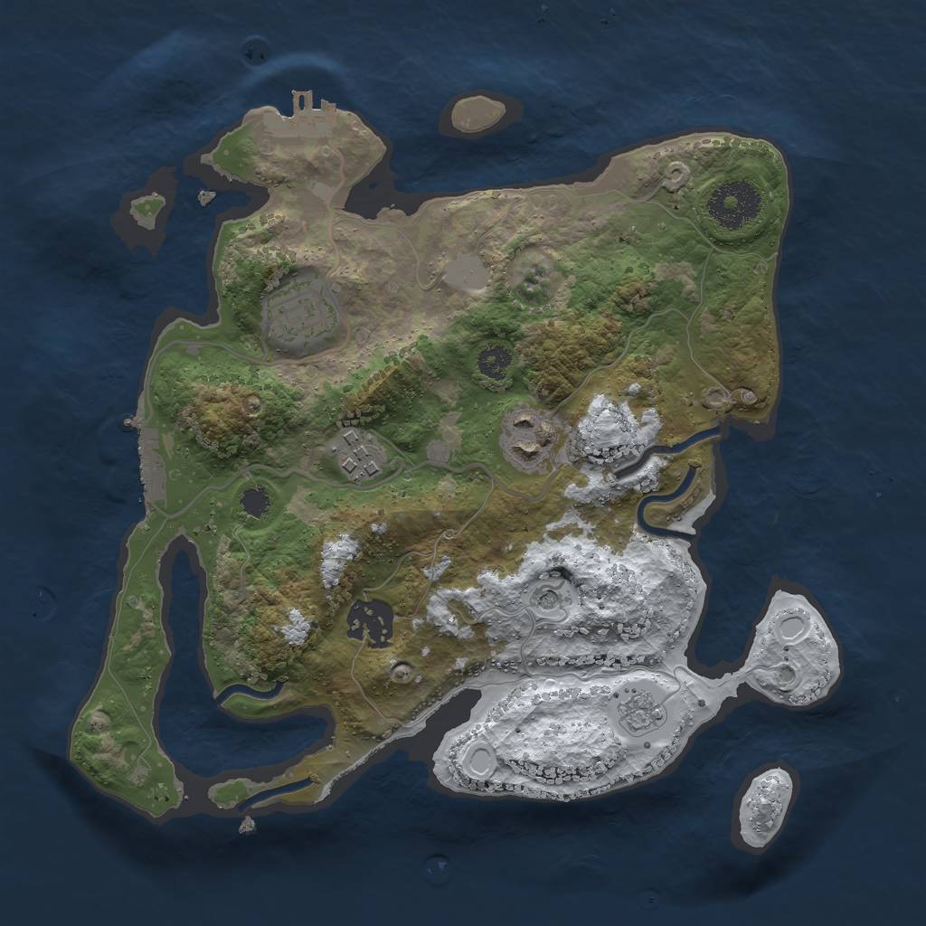 Rust Map: Procedural Map, Size: 2800, Seed: 3100, 13 Monuments