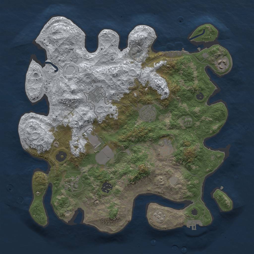 Rust Map: Procedural Map, Size: 3550, Seed: 949239, 17 Monuments