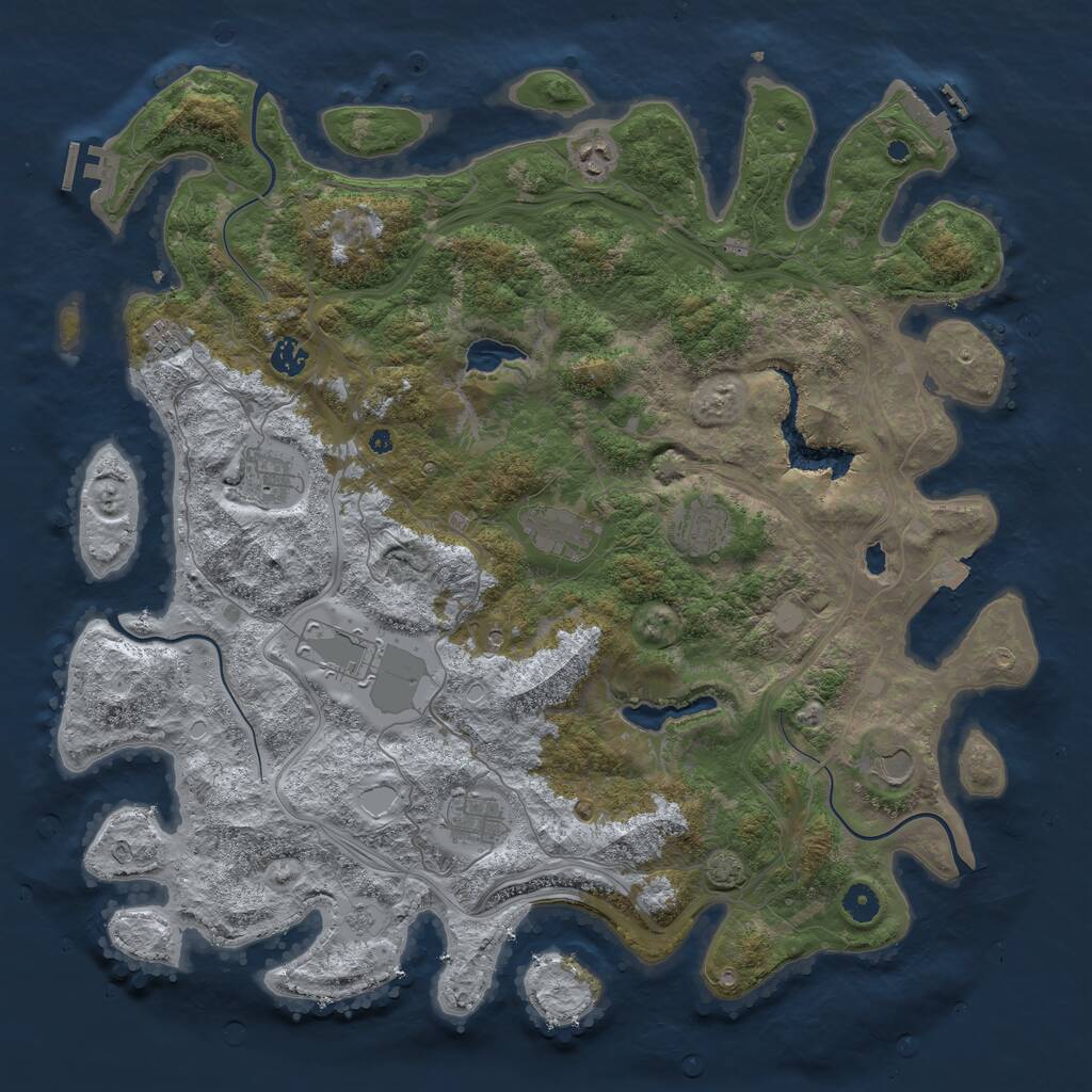 Rust Map: Procedural Map, Size: 4500, Seed: 5598033, 15 Monuments
