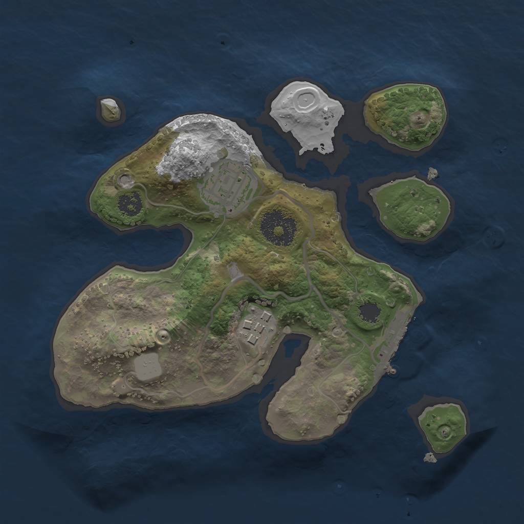 Rust Map: Procedural Map, Size: 2200, Seed: 16506869, 8 Monuments