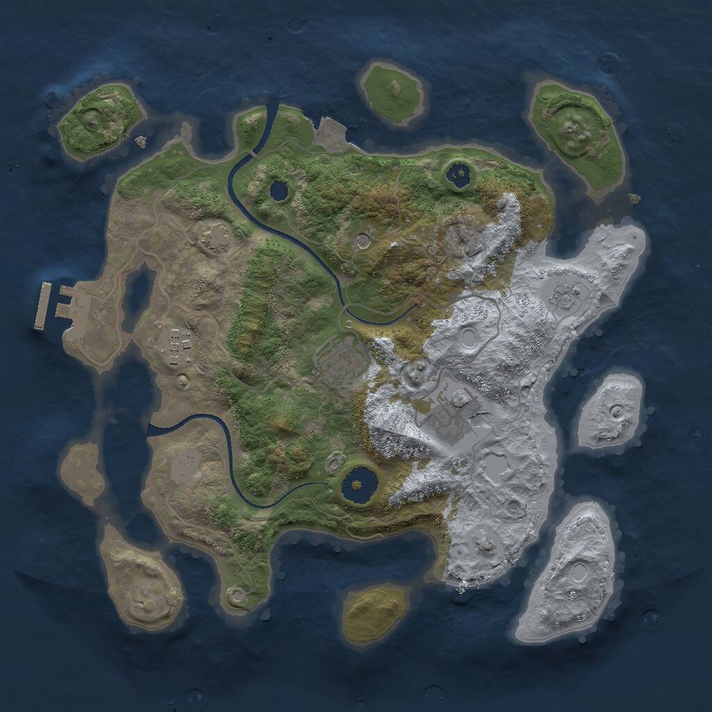 Rust Map: Procedural Map, Size: 3000, Seed: 469159674, 8 Monuments