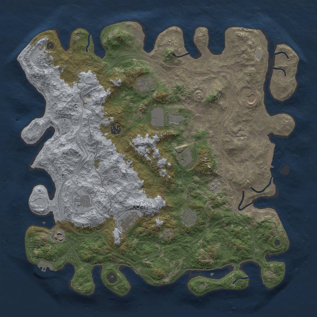 Rust Map: Procedural Map, Size: 4500, Seed: 204, 20 Monuments