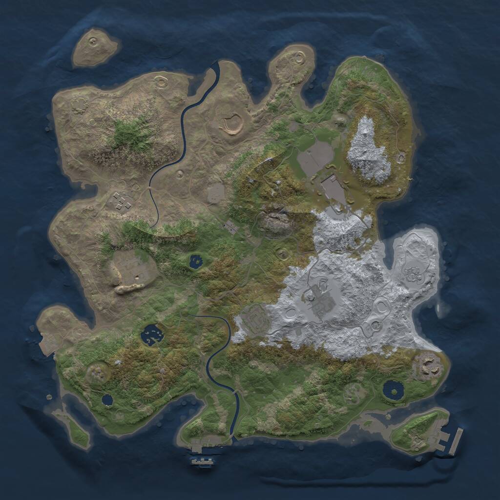 Rust Map: Procedural Map, Size: 3605, Seed: 4, 14 Monuments