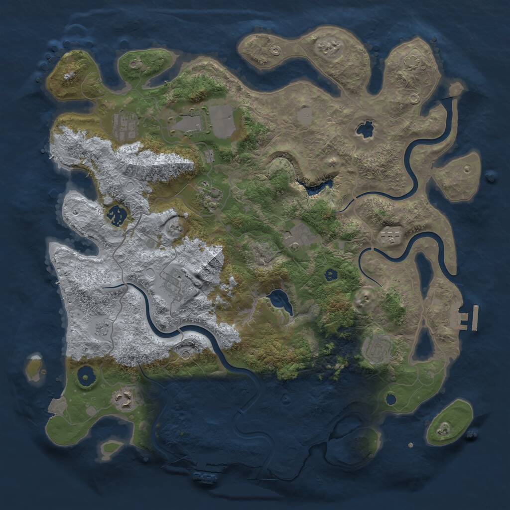 Rust Map: Procedural Map, Size: 4000, Seed: 1211991592, 15 Monuments
