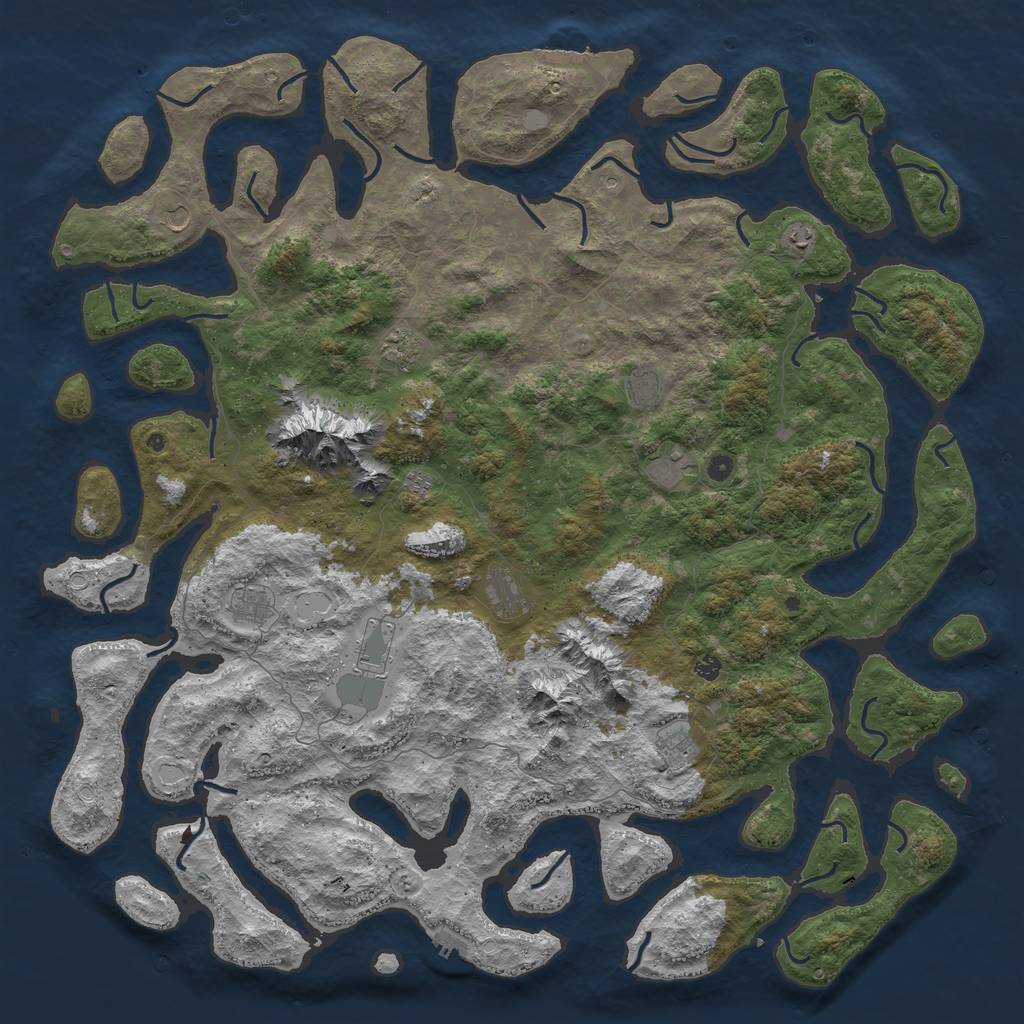 Rust Map: Procedural Map, Size: 6000, Seed: 60559700, 19 Monuments