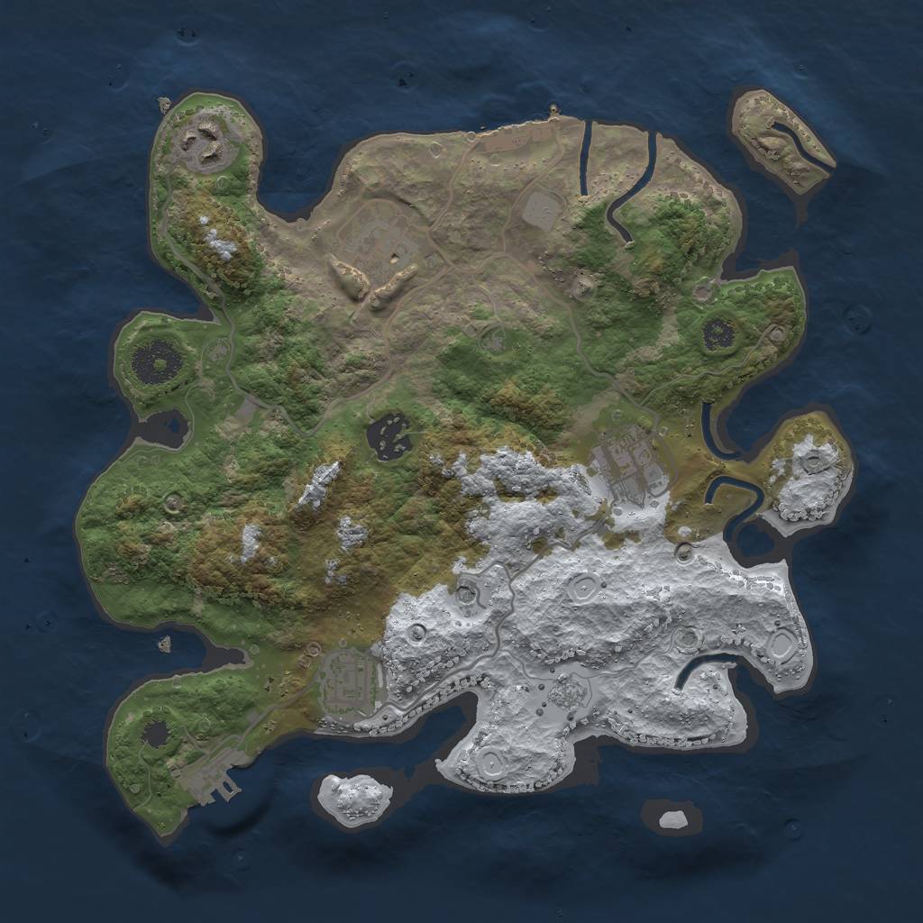 Rust Map: Procedural Map, Size: 3000, Seed: 105314728, 14 Monuments