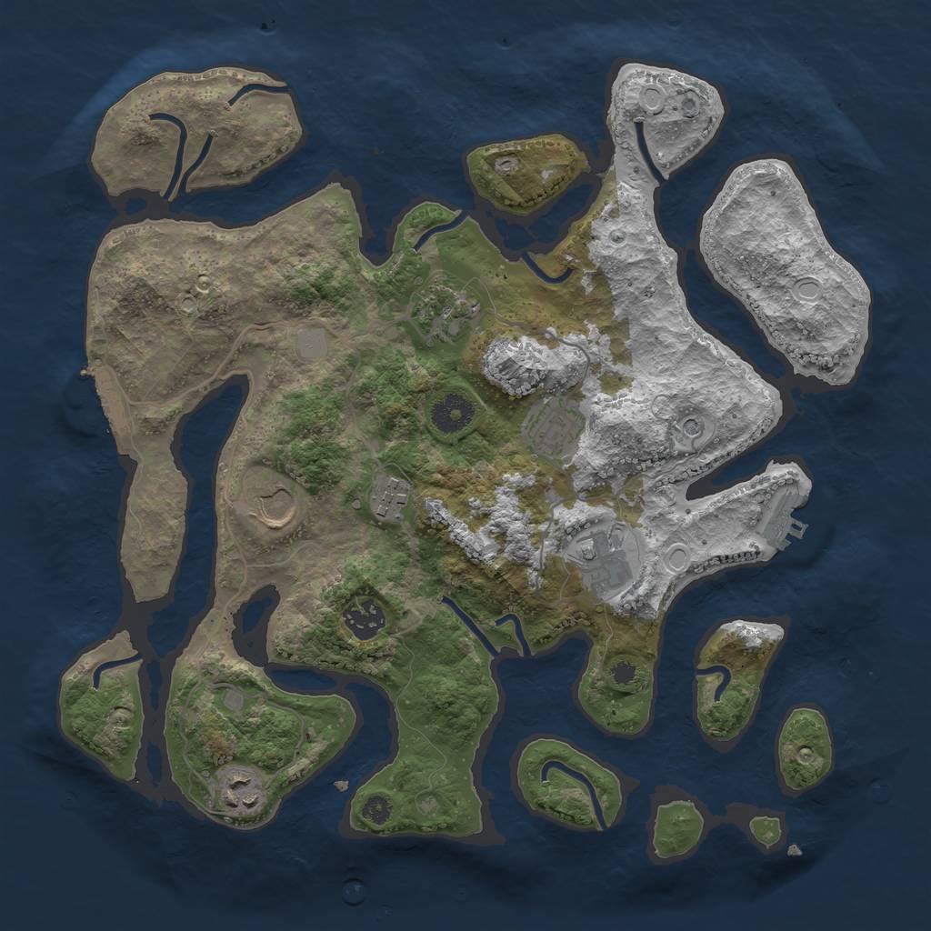Rust Map: Procedural Map, Size: 3500, Seed: 301890763, 15 Monuments