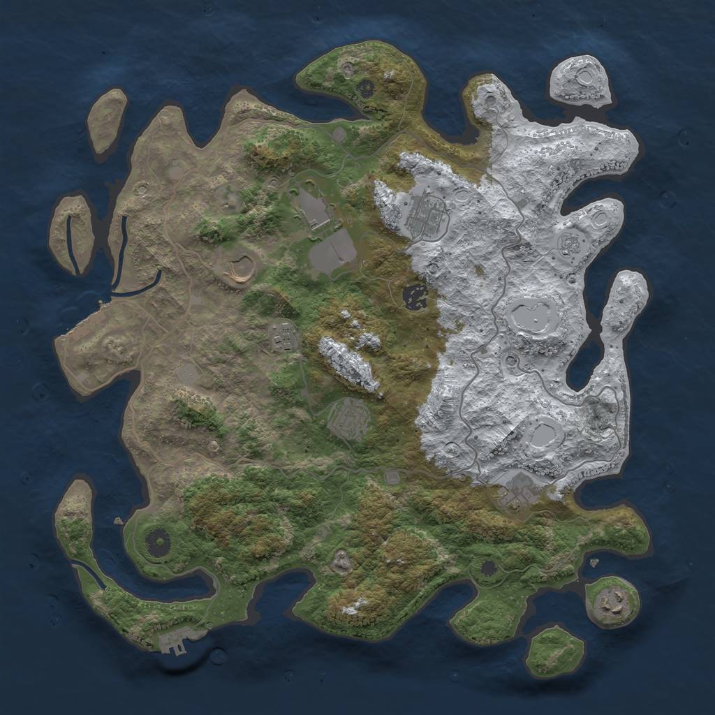 Rust Map: Procedural Map, Size: 4000, Seed: 926915, 17 Monuments