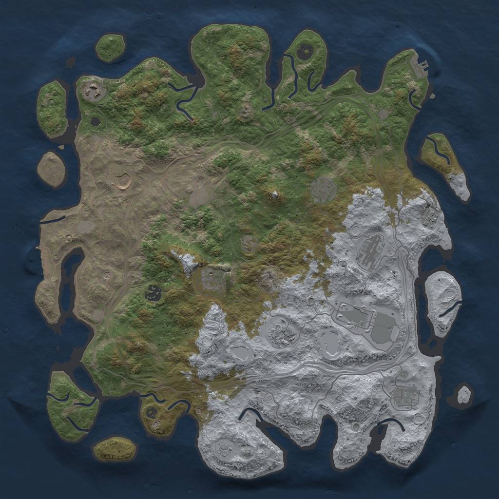 Rust Map: Procedural Map, Size: 4500, Seed: 1314175, 20 Monuments