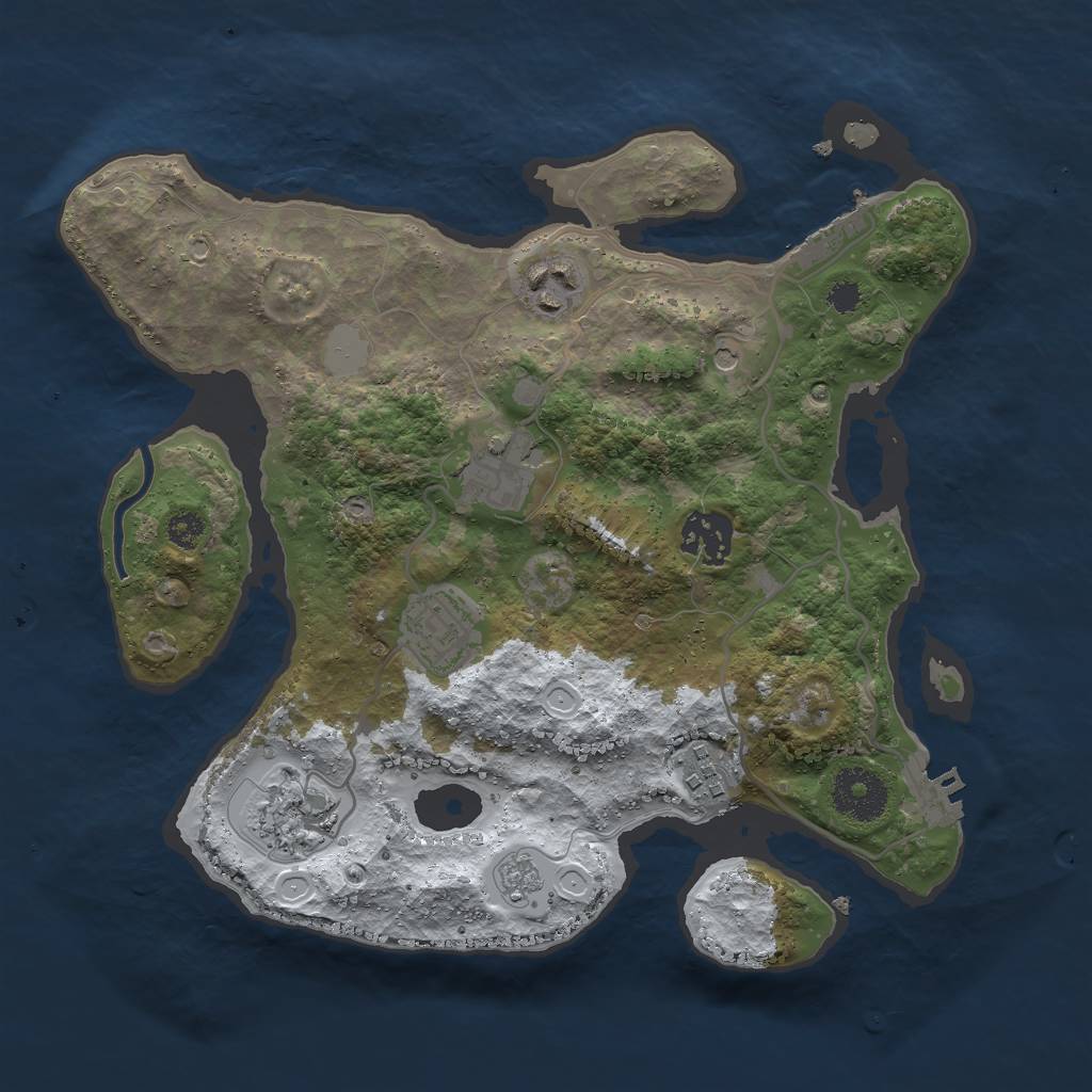 Rust Map: Procedural Map, Size: 3000, Seed: 1030339516, 15 Monuments