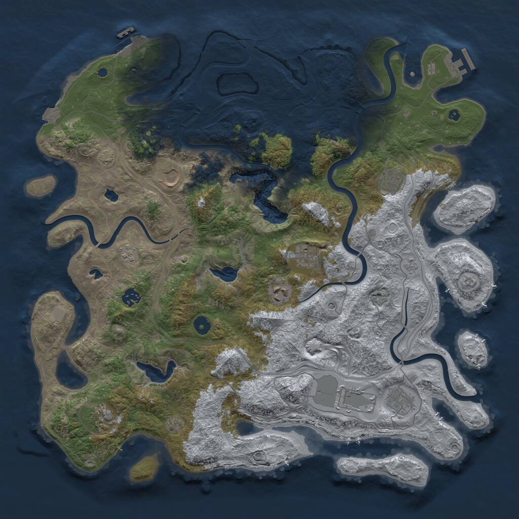 Rust Map: Procedural Map, Size: 4500, Seed: 858624, 15 Monuments