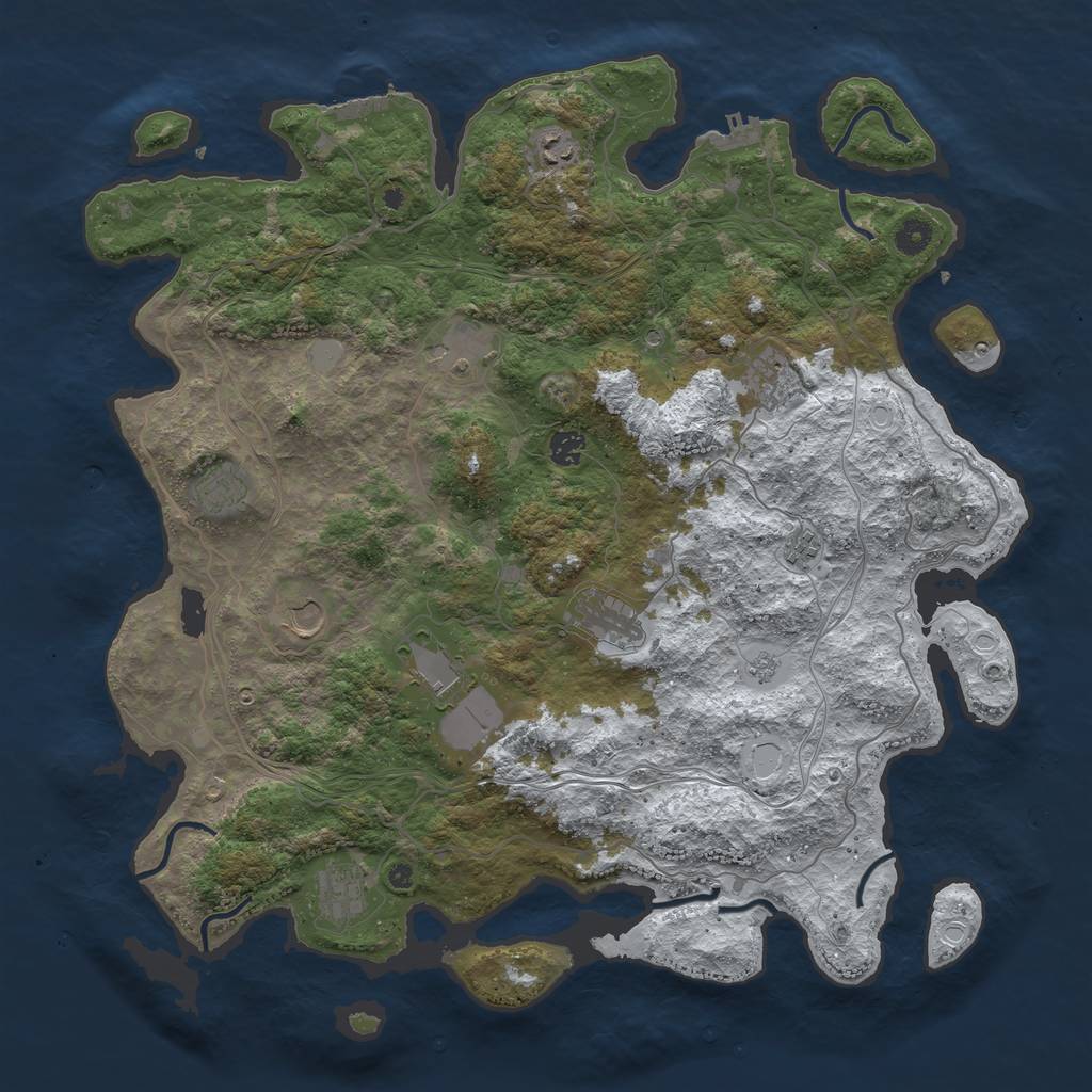 Rust Map: Procedural Map, Size: 4500, Seed: 1539491, 19 Monuments