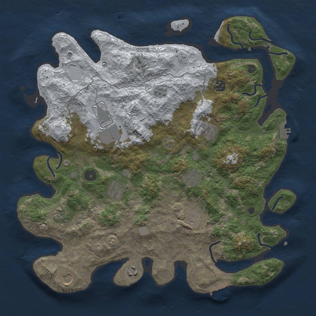 Rust Map: Procedural Map, Size: 4000, Seed: 219833, 19 Monuments