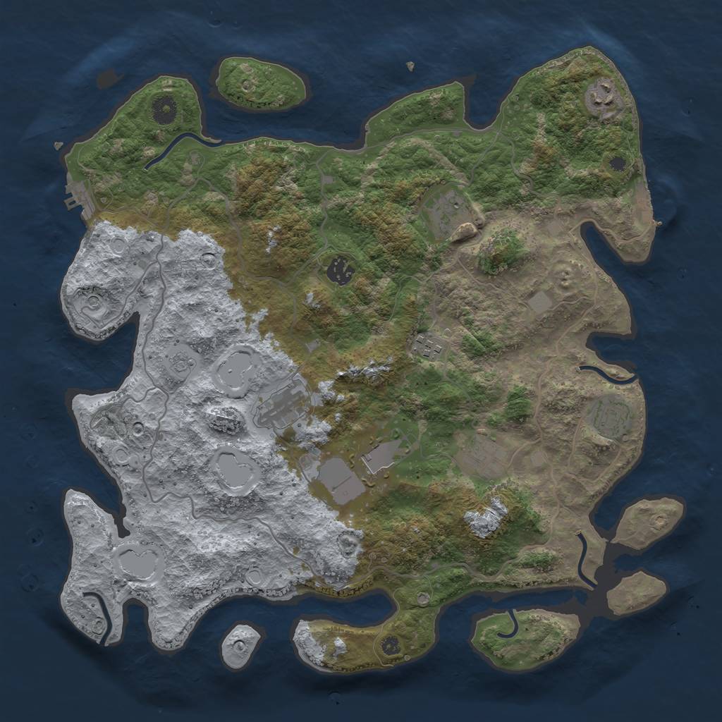 Rust Map: Procedural Map, Size: 4000, Seed: 19748, 15 Monuments