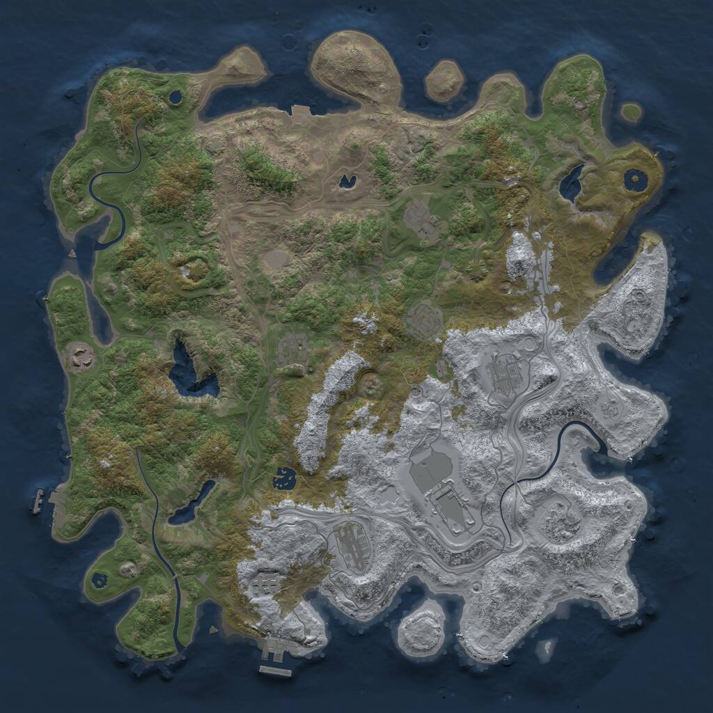 Rust Map: Procedural Map, Size: 4500, Seed: 92036656, 16 Monuments