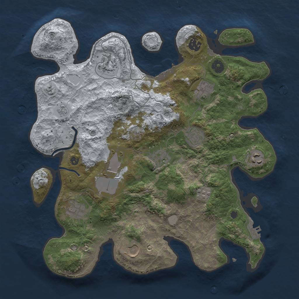 Rust Map: Procedural Map, Size: 3550, Seed: 173058, 19 Monuments