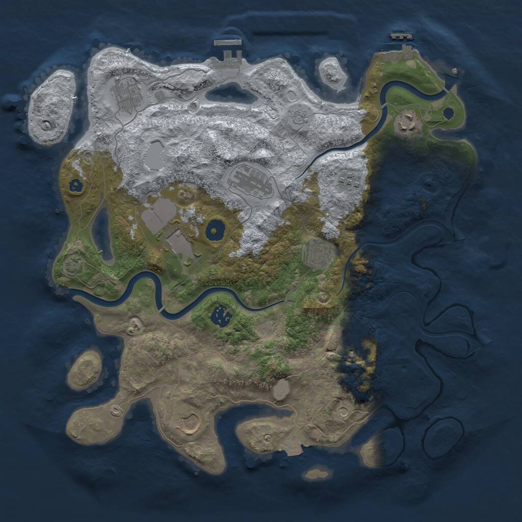 Rust Map: Procedural Map, Size: 3800, Seed: 1416257469, 15 Monuments