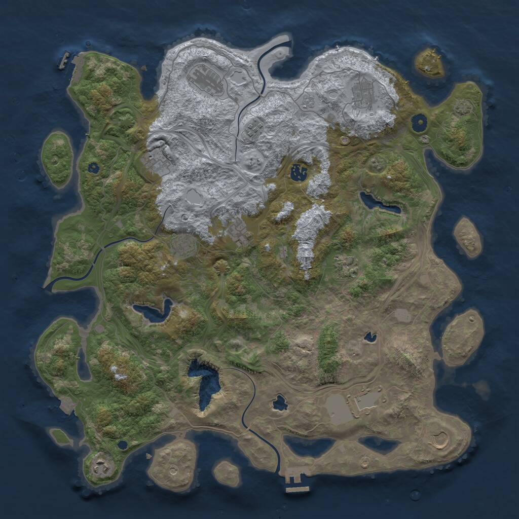 Rust Map: Procedural Map, Size: 4500, Seed: 5300184, 17 Monuments